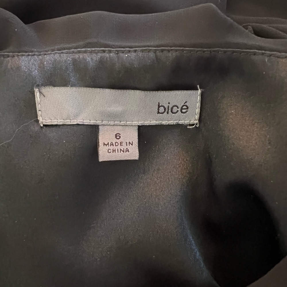 Bice Ruffled Black Midi Fit and Flare‎ Dress Size 6 - Picture 9 of 9
